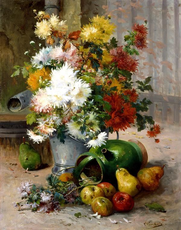 Eugene Henri Cauchois Grand Bouquet de Fleurs